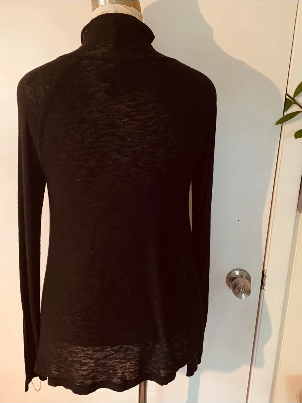 NWT Democracy Black Rayon Funnel Neck Knit Top size M